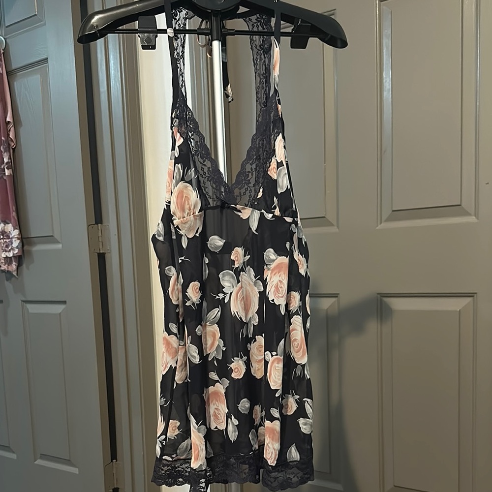 Floral Lace Trim Sleepwear